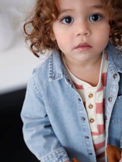 Chemise en jean pressionnée bébé personnalisable  - vertbaudet enfant