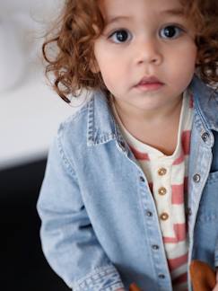 Baby- Personaliseerbaar denim blouse met drukknopen voor baby's