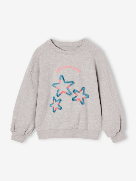 Fille-Pull, gilet, sweat-Sweat motif fantaisie fille