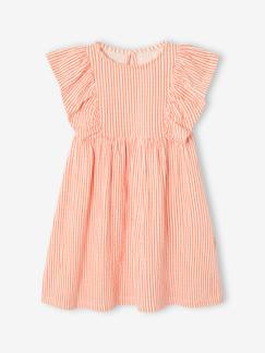 Meisje-Jurk-Bloemenjurk van tricot met reliëf