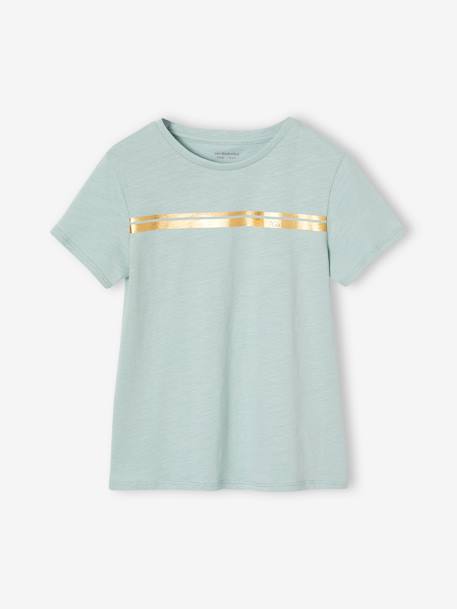 Fille-Collection sport-T-shirt de sport Basics fille rayures irisées placées