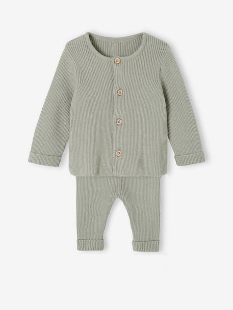 Bébé-Ensemble mixte en tricot gilet et pantalon bébé
