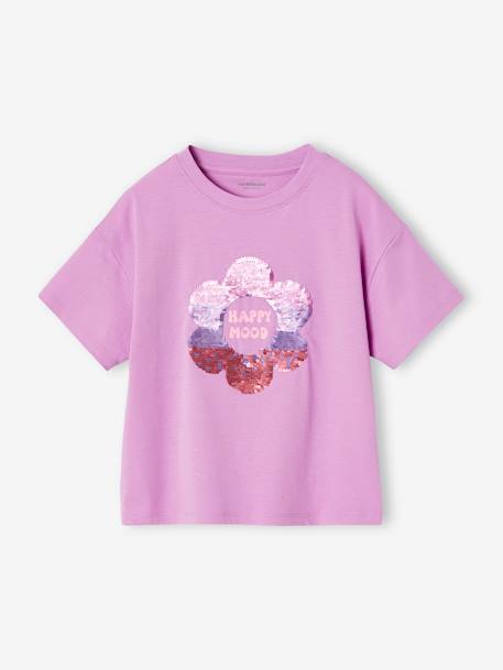 Fille-T-shirt motif en sequins fille