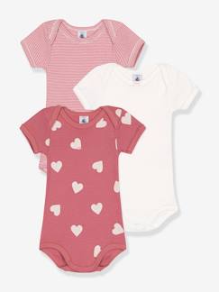 Bébé-Body-Lot de 3 bodies manches courtes coeurs bébé PETIT BATEAU