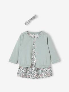 Baby-Rok, jurk-3-delig set jurk +vestje + haarband
