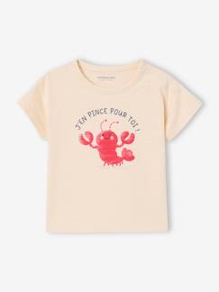 Baby-T-shirt met kreeftmotief voor babyjongen met drukknoopjes op de schouder 