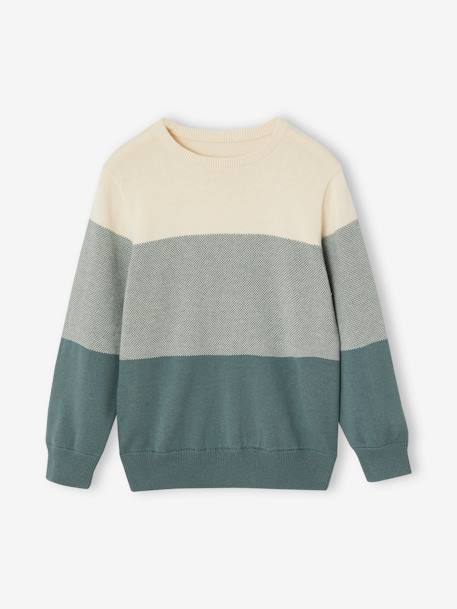 Garçon-Pull colorblock garçon maille fantaisie