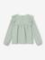 Blouse à volants en broderie anglaise fille bleu ciel+vert sauge - vertbaudet enfant 