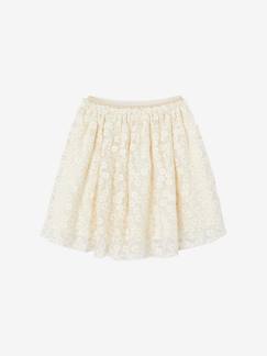 -Broderiejurk met iriserende bloemen