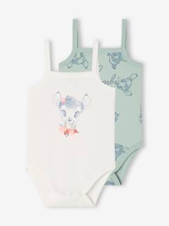 Set van 2 babyrompertjes met dunne schouderbandjes DISNEY® Bambi   - vertbaudet enfant