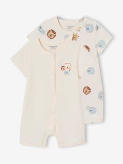 Baby-Pyjama,  overpyjama-Set van 2 combishorts voor baby Jungle