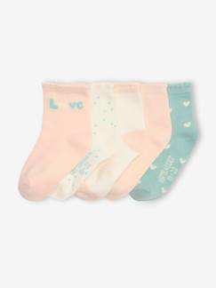 Baby-Sokken, kousen-Set van 5 paar "love" babysokken 