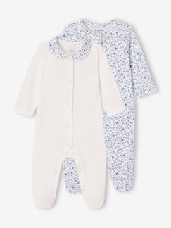 Bébé-Pyjama, surpyjama-Lot de 2 pyjamas fleuris bébé fille