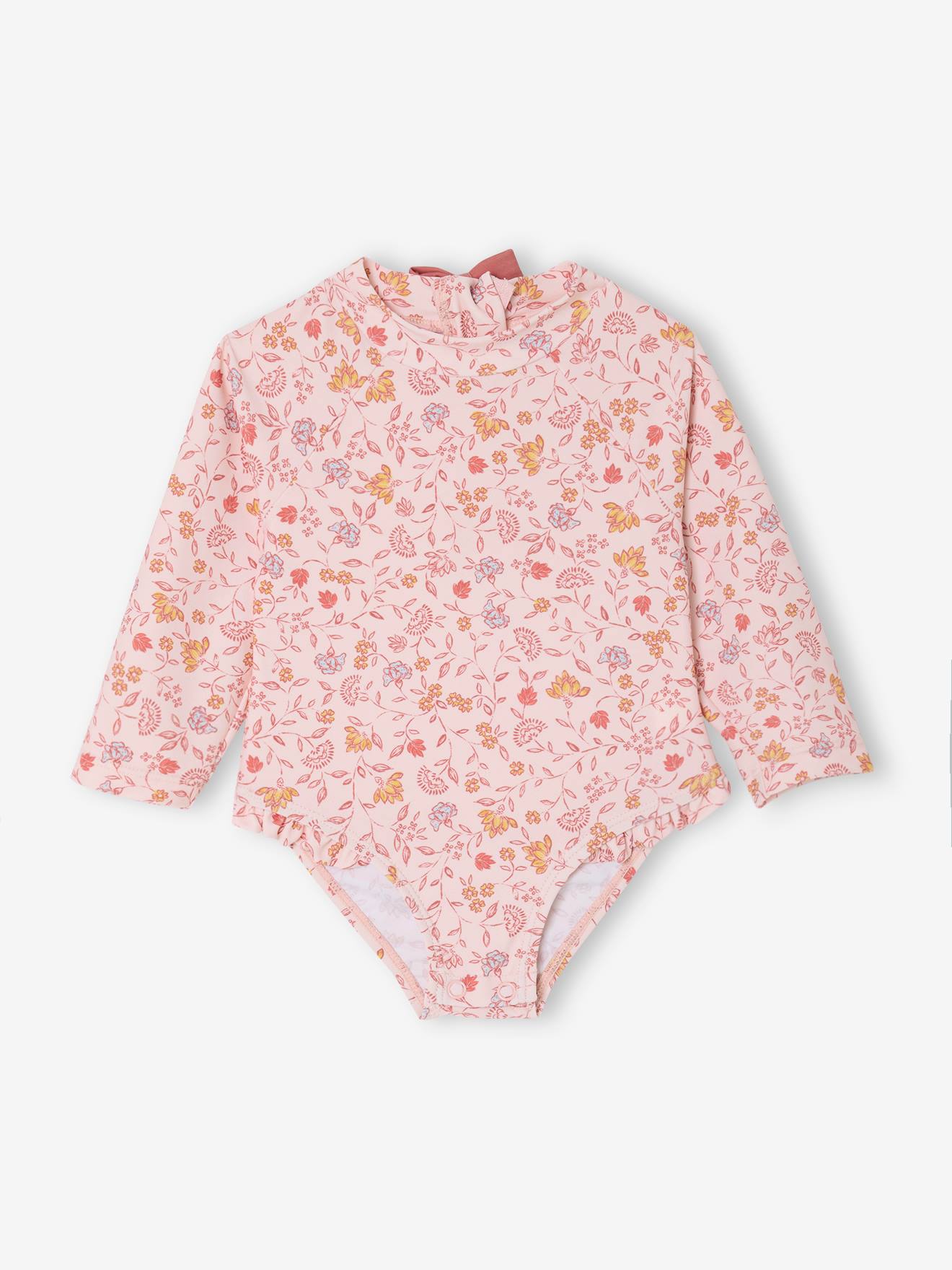 Vertbaudet Anti-Uv Badpak Met Lange Mouwen Voor Babymeisjes Lichtroze