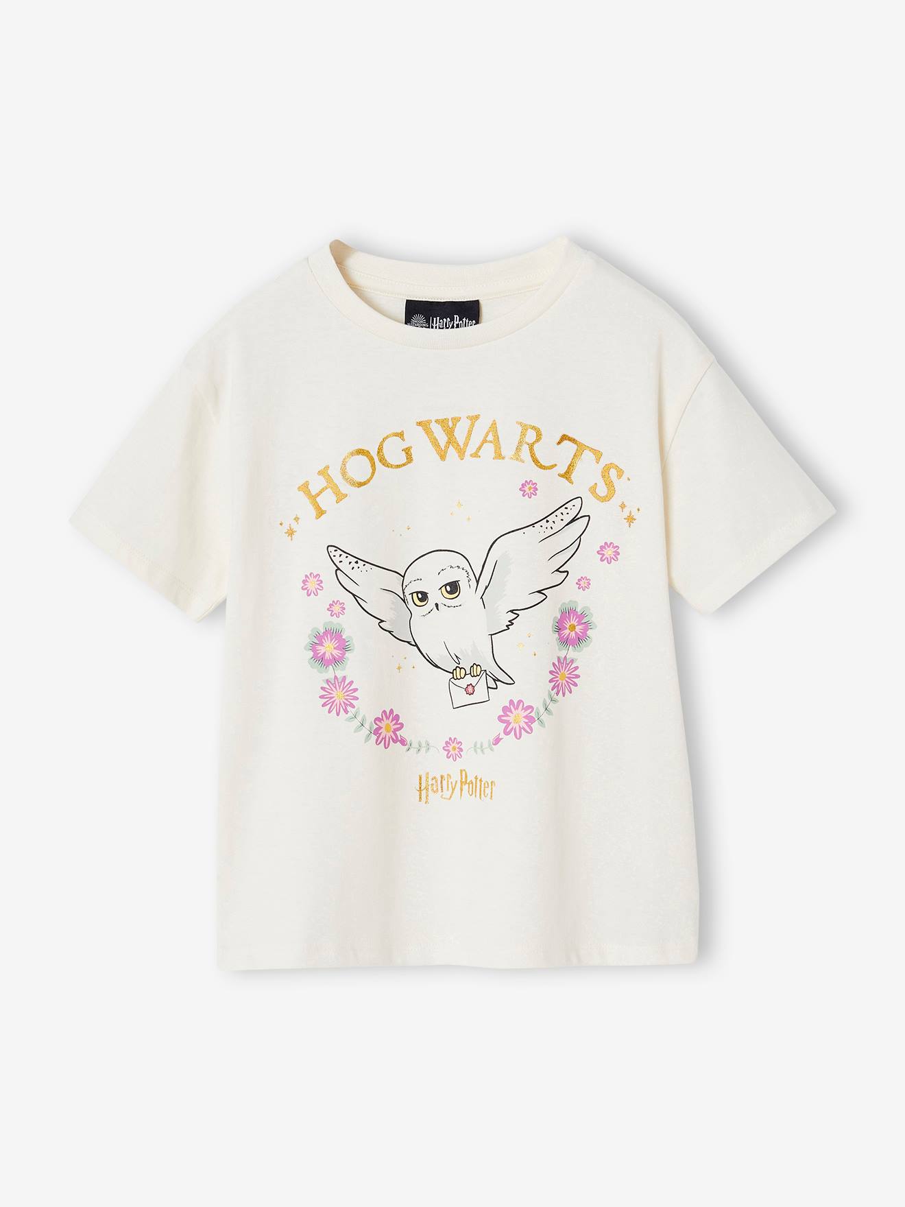 T-shirt Harry Potter Meisjes Hedwig Ecru