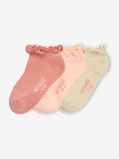 Fille-Sous-vêtement-Chaussettes-Lot de 3 paires de socquettes volantées fille