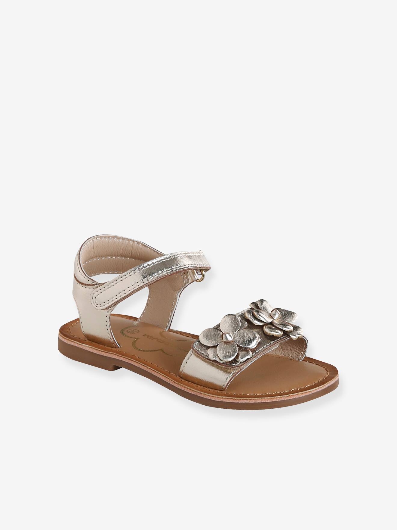 Leren Kindersandalen, Voor Feestelijke Gelegenheden, Kleuterschoolcollectie Vertbaudet Goud