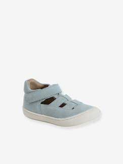 Chaussures-Chaussures bébé 17-26-Sandales salomés scratchées cuir bébé premiers pas