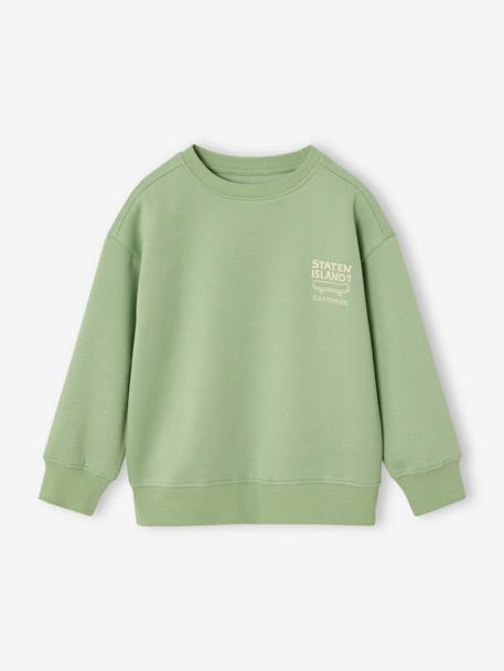 Sweat couleur motif poitrine Basics garçon pistache+rouge+vert - vertbaudet enfant 