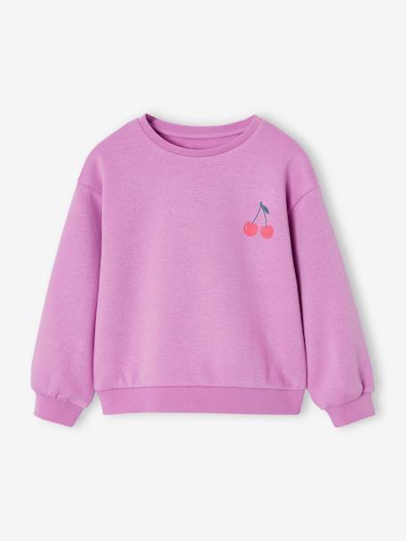 Fille-Pull, gilet, sweat-Sweat motif placé fille