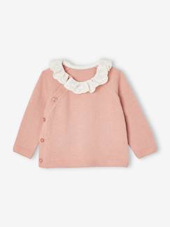 Baby-Trui, vest, sweater-Trui-Babytrui met kraag van Engels borduurwerk