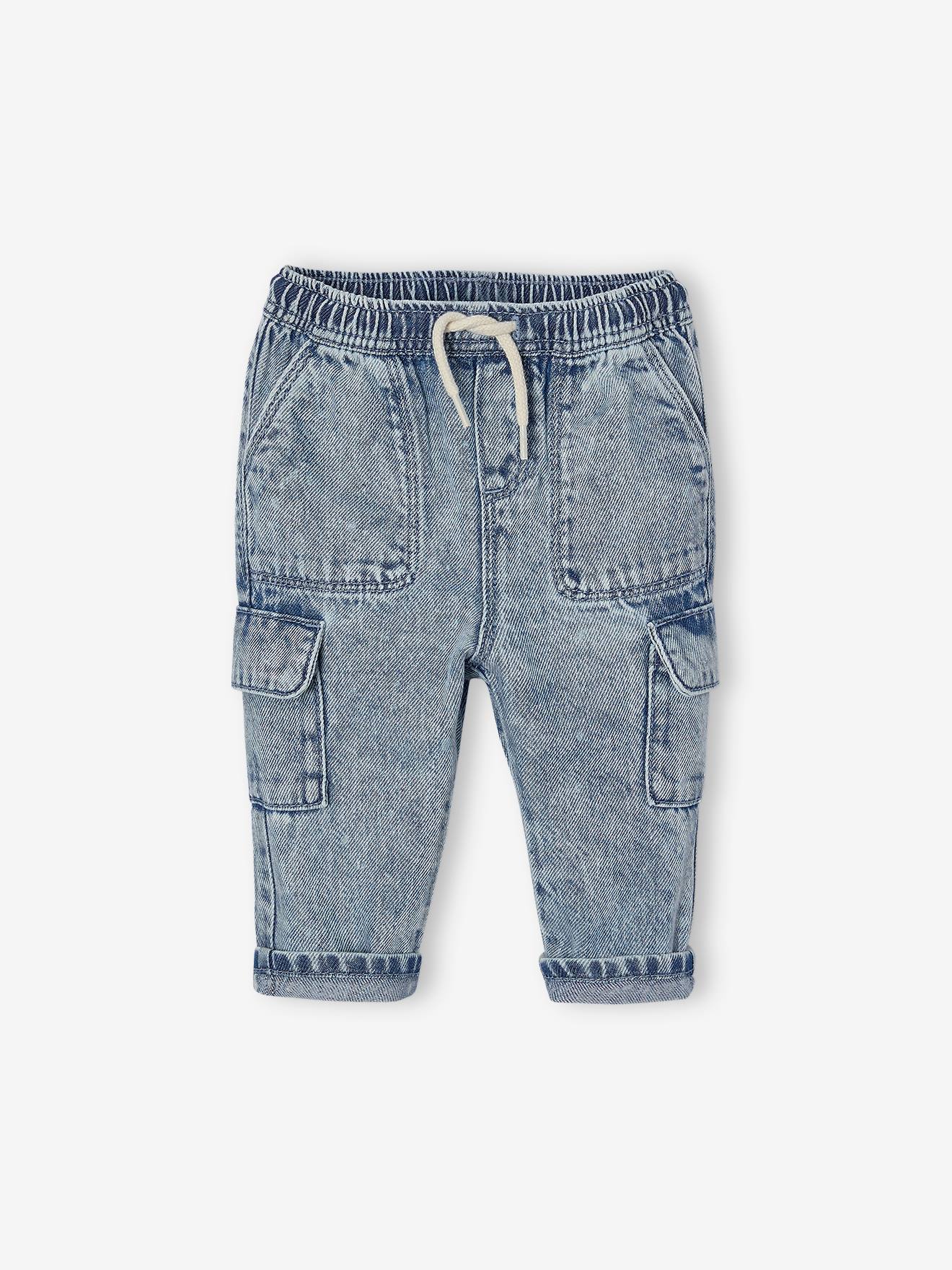 Vertbaudet Baby Battlejeans Met Elastische Taille Double Stone