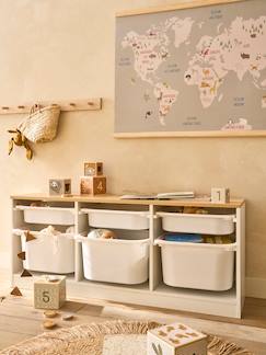 Slaapkamer en Opbergoplossingen-Horizontale opbergkast met plastic bakken

