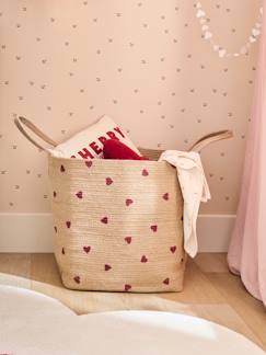 -Panier de rangement XL coeur en jute CHERRY
