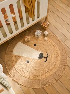 Linge de maison et décoration-Tapis rond en jute Lion