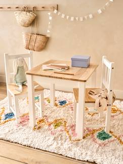 Speelgoed-Tafel + 2 stoelen van hout