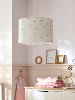 Linge de maison et décoration-Abat-jour pour suspension Festons et pois dorés