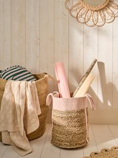 Chambre et rangement-Panier de rangement en jute bicolore