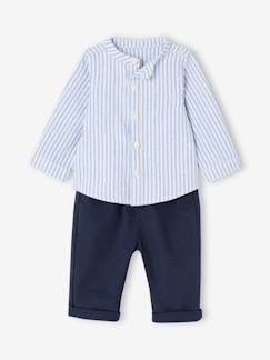 Bébé-Ensemble-Ensemble chemise rayée + pantalon bébé