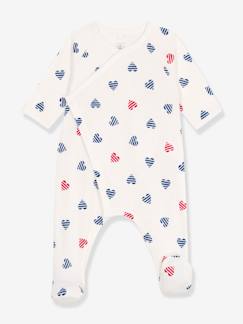 Baby-Pyjama,  overpyjama-Pyjama baby van katoen met gestreept hartje PETIT BATEAU