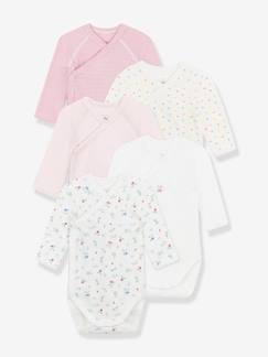 -Set van 5 gekruiste longsleeve bodies PETIT BATEAU
