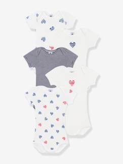 Bébé-Body-Lot de 5 bodies manches courtes coeurs rayés bébé PETIT BATEAU