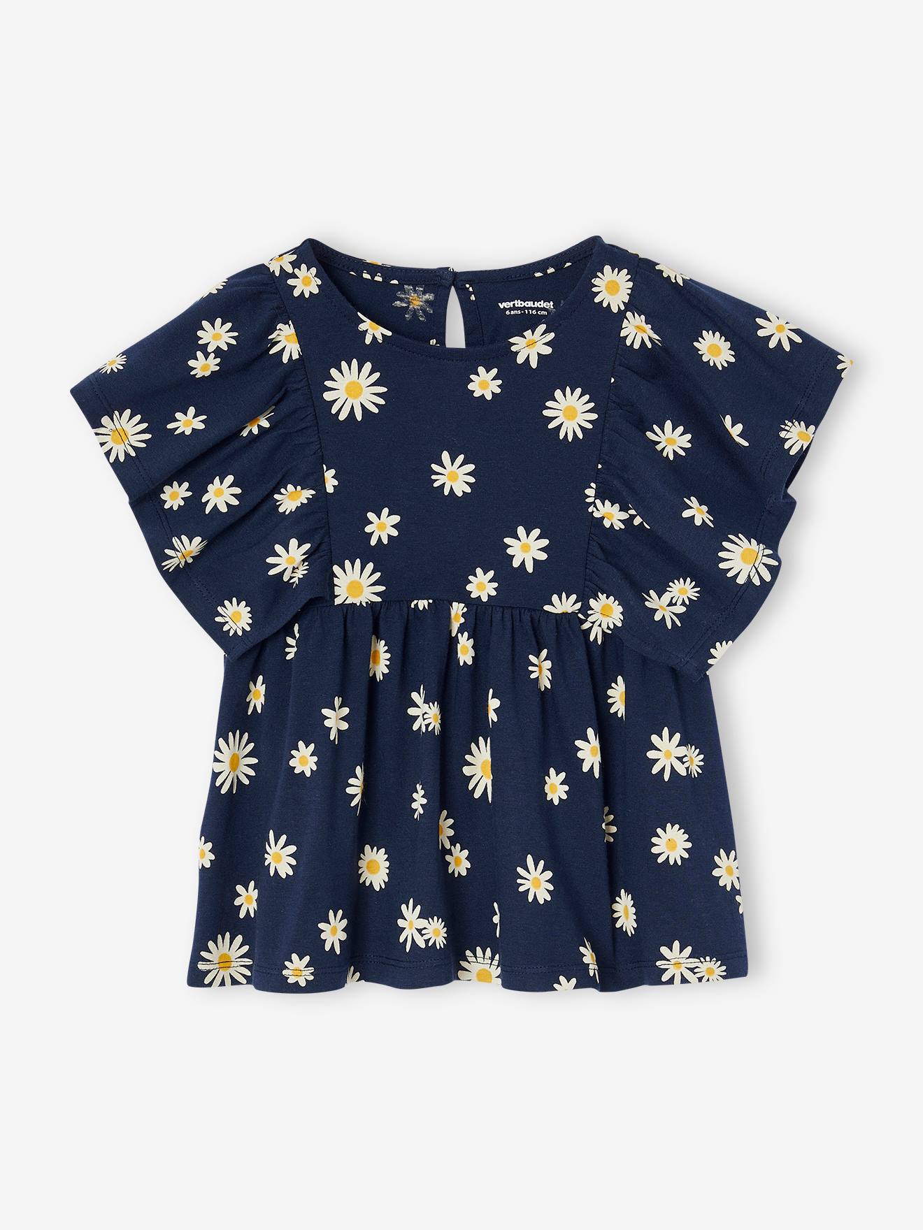 Vertbaudet Shirt-blouse Voor Meisjes Met Motiefjes Marineblauw