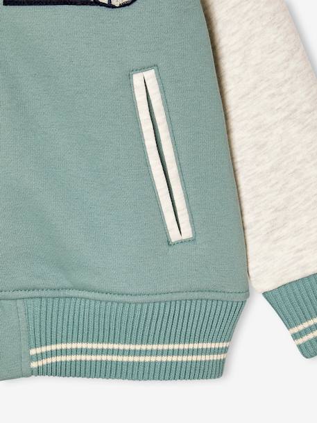 Sweat garçon molleton style teddy badge en bouclettes. anthracite+marine+vert émeraude+vert sapin - vertbaudet enfant 