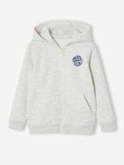 Garçon-Pull, gilet, sweat-Sweat zippé à capuche Basics garçon