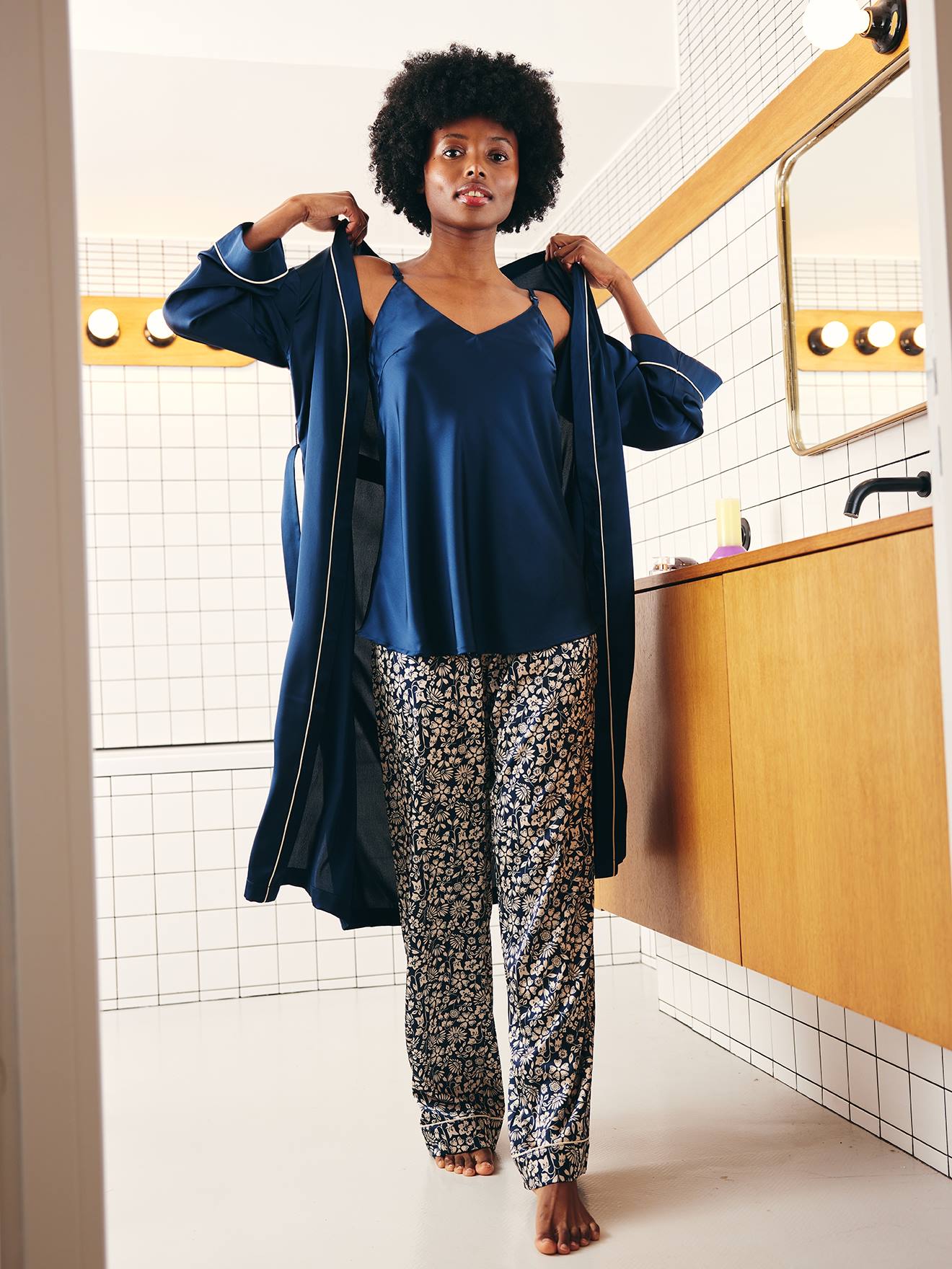 Vertbaudet 3-delige Homewear Set Before And After Marineblauw