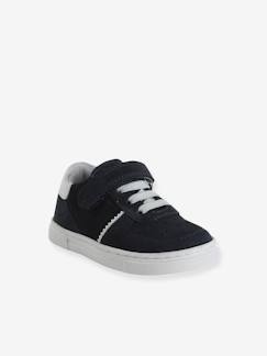 Chaussures-Chaussures bébé 17-26-Baskets bébé garçon cuir à scratchs