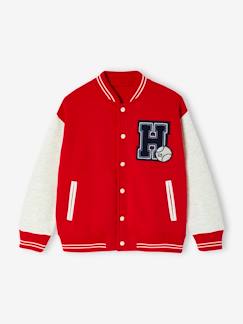 Garçon-Pull, gilet, sweat-Sweat style teddy en molleton garçon badge en bouclettes.