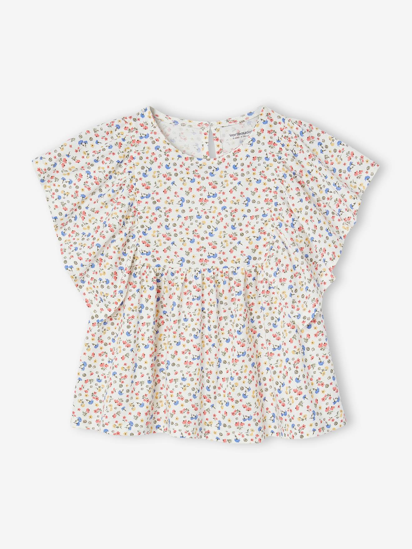 Vertbaudet Shirt-blouse Voor Meisjes Met Motiefjes Ecru