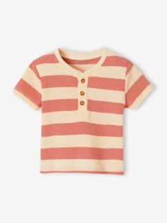 -T-shirt rayé bébé en maille nid d'abeille