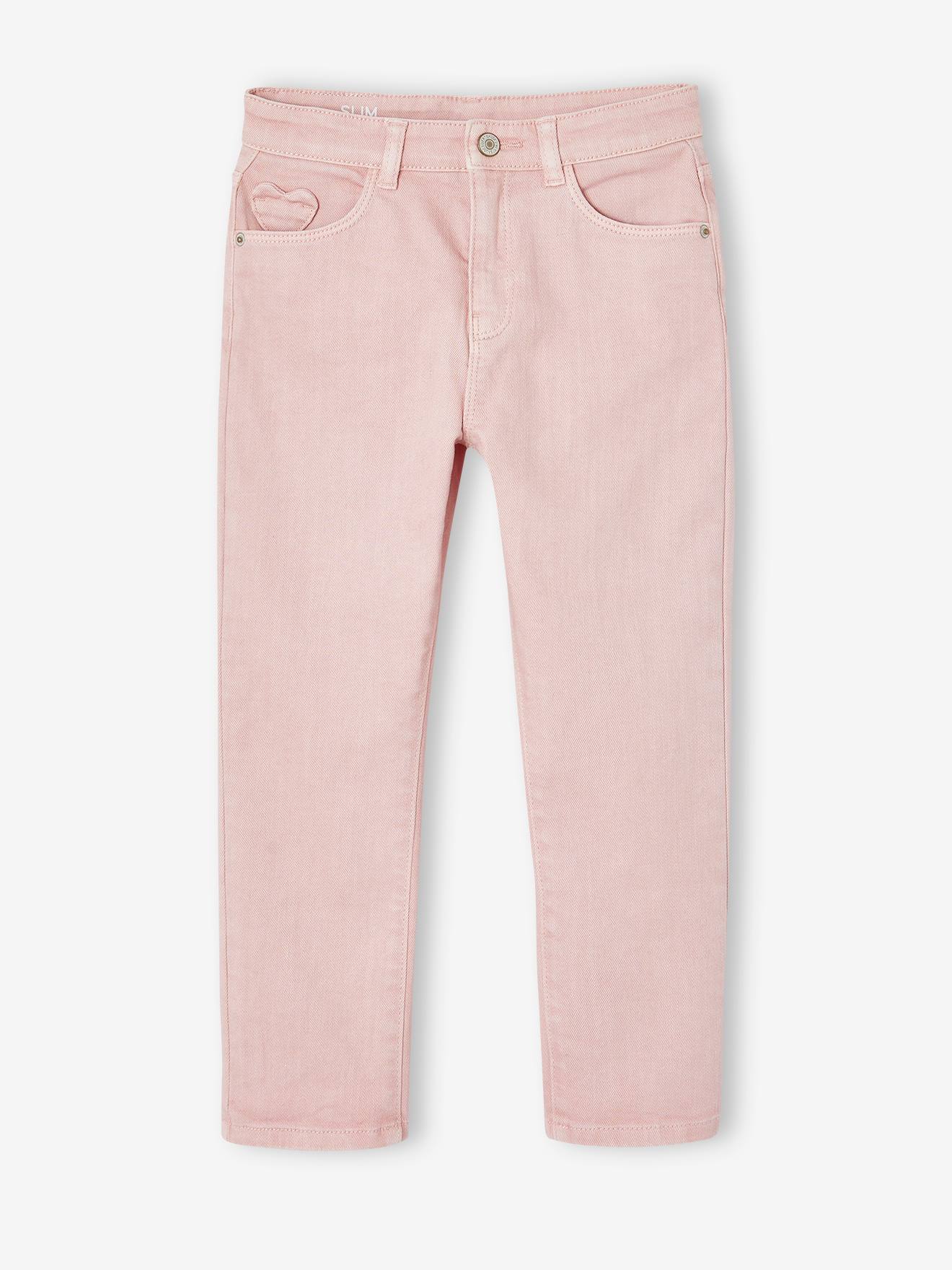 Vertbaudet Slim Fit Wijde Meisjesbroek MorphologiK Roze (poederkleur)