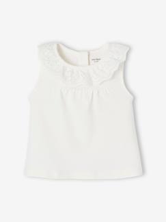 Bébé-T-shirt, sous-pull-T-shirt cérémonie col brodé bébé fille