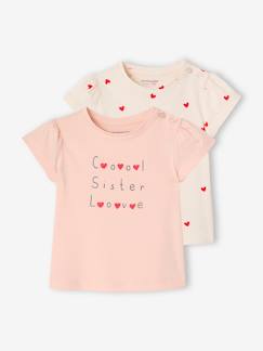 Baby-T-shirt, coltrui-Set van 2 Basics T-shirts met korte mouwen