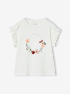 -T-shirt met een bloemenkransmotief voor een nette gelegenheid of een feest.