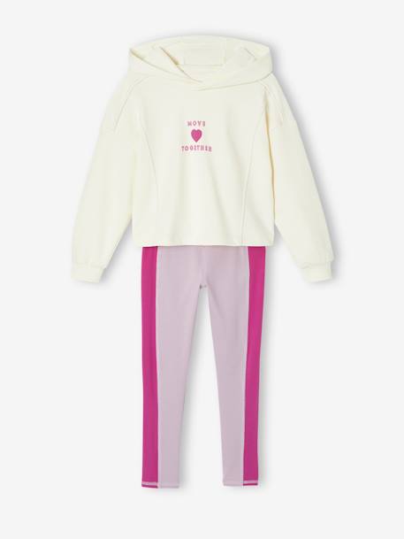 Fille-Collection sport-Ensemble sport sweat capuche + legging fille