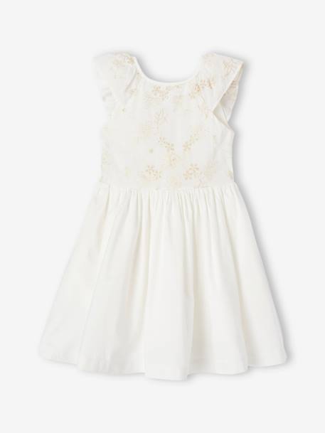 Fille-Robe de cérémonie brodée fleurs irisées fille